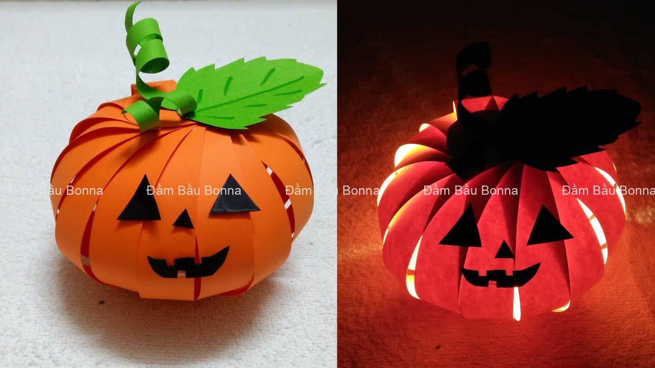 Cách Làm Đèn Lồng Bí Ngô Halloween Bằng Giấy | How To Make Halloween  Pumpkin Lantern - YouTube