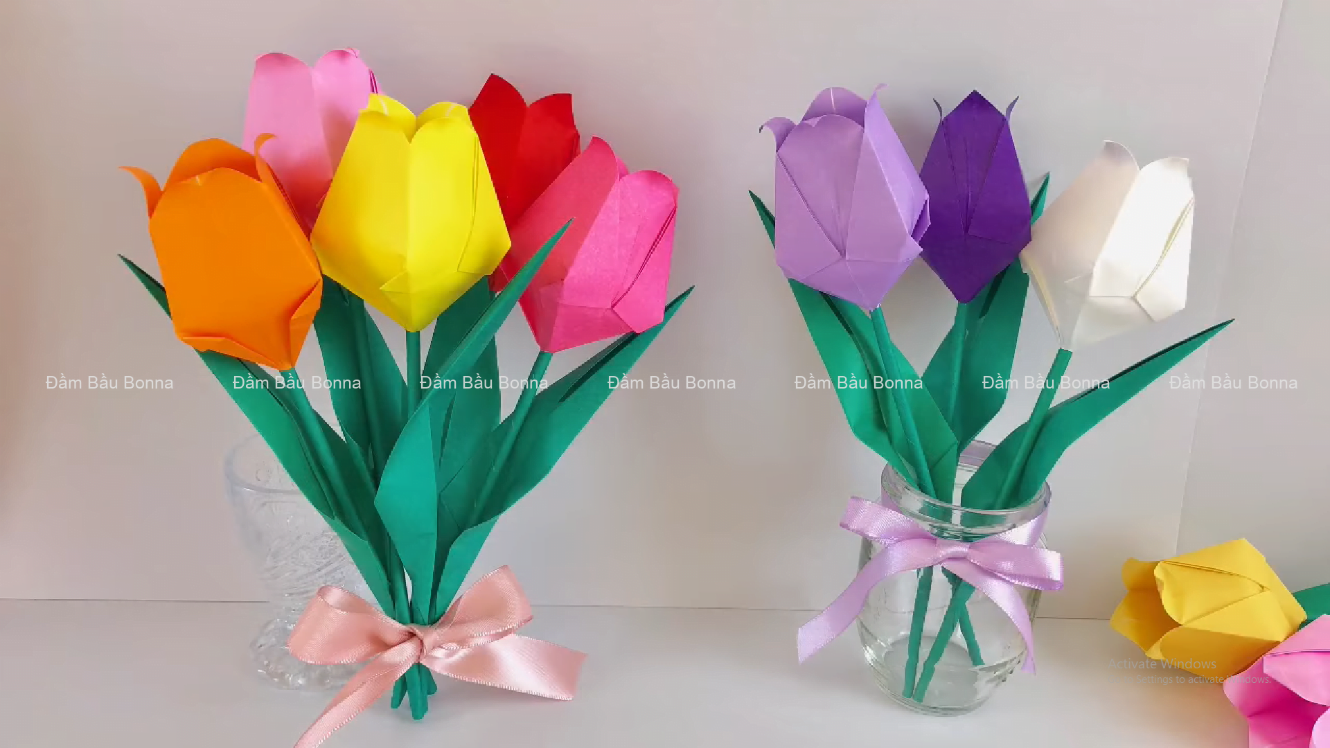 Cách gấp hoa Tulip đẹp, đơn giản bằng giấy nhún, giấy A4