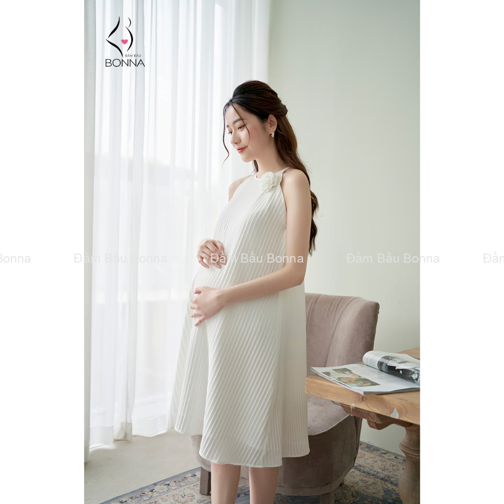 Váy bầu thiết kế cách tân 2 lớp tơ lót lụa cao cấp cho mẹ bầu diện tết -  Đầm bầu dự tiệc công sở thiết kế Medyla - SP916 | Shopee Việt Nam